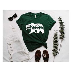 mountain bear tshirt, bear shirt,camping bear shirt, nature bear shirt, nature lover shirt, bear hiking shirt,wanderlust
