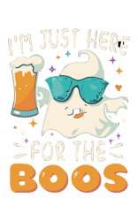 t-shirt design, vector, text: "i'm just here for the boos",