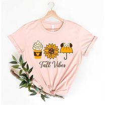 Fall Vibes Shirt, Coffee Shirt, Cute Fall T-shirt, Sun Flower Fall Shirt, Women's Fall Shirt, Gift For Her, Thanksgiving