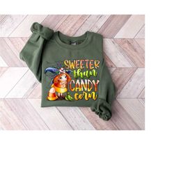 sweeter than candy corn halloween shirt, halloween vintage sweatshirt ,halloween retro shirt, funny halloween shirt, spo