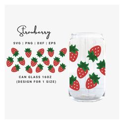 strawberry glass can svg, sweet strawberry, can wrap svg, red strawberry, coffee cup svg