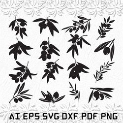 olive branch svg, olive branchs svg, olive svg, branch, oliv, svg, ai, pdf, eps, svg, dxf, png