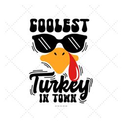 coolest turkey svg, funny turkey, turkey design, newborn baby svg, toddler boy svg, toddler thanksgiving