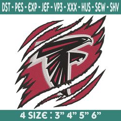 atlanta falcons ripped claw embroidery, atlanta falcons embroidery, falcons ripped claw embroidered, falcons embroidery