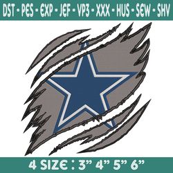 dallas cowboys ripped claw embroidery, dallas cowboys embroidery, cowboys ripped claw embroidered, cowboys embroidery