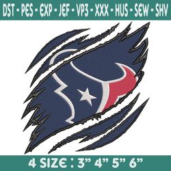 houston texans ripped claw embroidery, houston texans embroidery, texans ripped claw embroidered, texans embroidery