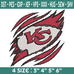 kansas city chiefs ripped claw embroidery, kansas city chiefs embroidery, chiefs ripped claw embroidered, chiefs embroid