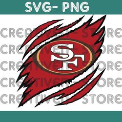 san francisco 49ers ripped claw svg, san francisco 49ers svg, 49ers ripped claw svg, nfl ripped claw svg, nfl svg