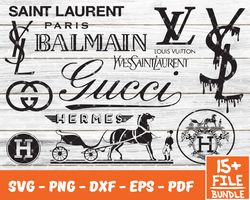 ysl svg, hermes svg, gucci svg, louis vuitton svg,luxury brand svg