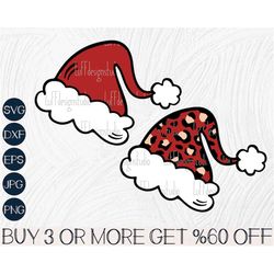 santa hat svg, christmas hat svg, leopard santa hat png, winter svg, kids christmas svg, svg files for cricut, sublimati