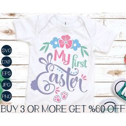 my first easter svg, baby easter svg, newborn svg, baby onesie svg, easter bunny svg, png, files for cricut, sublimation