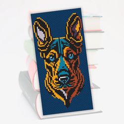 cross stitch bookmark pattern dog, counted cross stitch pattern pets, cute bookmark, modern embroidery book mark