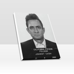 johnny cash mugshot frame canvas print, wall art home decor