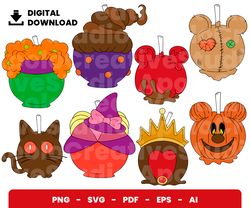 bundle layered svg, halloween svg, halloween candy apple mickey svg, digital download, clipart, png, svg, cricut