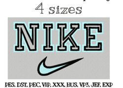 nike double outline embroidery file, nike embroidery file, machine file