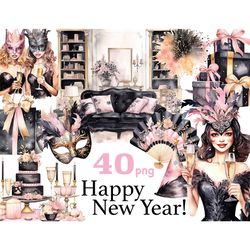 happy new year clipart | fashion girl clipart collection