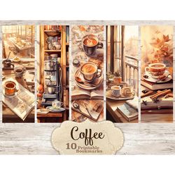 coffee bookmarks printable | collage sheet