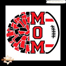 football cheer mom red design svg, sport svg, football mom svg