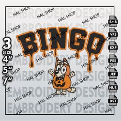 bluey machine embroidery designs, drop name bluey bingo halloween embroidery designs, halloween embroidery files