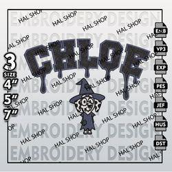 bluey machine embroidery designs, drop name bluey chloe halloween embroidery designs, halloween embroidery files