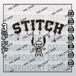 halloween embroidery files, machine embroidery designs, drop name skeleton stitch embroidery designs, horror characters