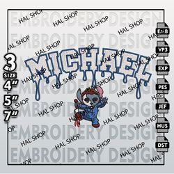 halloween embroidery files, machine embroidery, drop name stitch in michael myers embroidery designs, horror characters