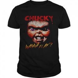 childs play adult chucky face shirt