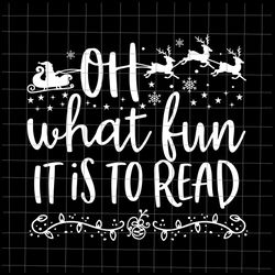 oh what fun it is to read svg, christmas book svg, book tree svg, christmas quote svg