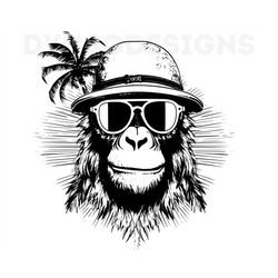 summer svg, monkey svg, monkey clipart, monkey png, monkey head, monkey cut files for cricut , monkey silhouette