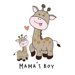 happy giraffe mama and baby love png