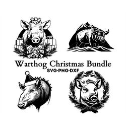 Warthog Christmas Bundle , Warthog Svg , Christmas Designs