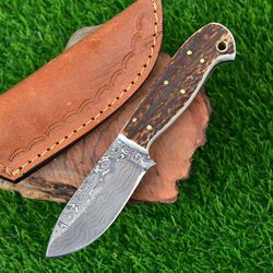 carbon-steel-knife "hunting-knife-with sheath fixed-blade-camping-knife, bowie-knife, handmade-knives, gifts-for-men.