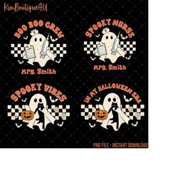 spooky nurse custom png, boo boo crew nurse custom png, in my halloween era png, personalized spooky vibes, spooky seaso