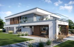 modern house plan, 15x23 contemporary design, 4 bedrooms, garage free materials 410 m