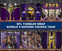 vikings tumbler wrap , football tumbler png, nfl tumbler wrap