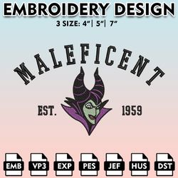 maleficent est halloween embroidery files, disney halloween embroidery designs, scary friends machine embroidery pattern