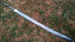 damascus steel knife custom handmade - 36.00" inches damascus steel battle ready katana sword outdoor fantasy sword