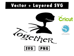 together svg and png files for cricut machine , anime svg , manga svg , goku svg