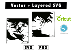 asta and yuno black clover svg and png files for cricut machine , anime svg , manga svg , goku svg