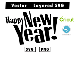 happy new year svg and png files for cricut machine , anime svg , manga svg , goku svg