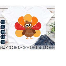 baby turkey svg, turkey svg, thanksgiving svg, 1st thanksgiving, clipart, png, files for cricut, silhouette, sublimation
