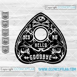 ouija planchette svg | halloween clipart | scary spooky board game stencil | horror spirit bandana cutfile | ghost night