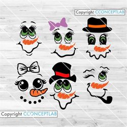 6 cute snowman bundle || svg cut files || christmas snowman svg || christmas svg || christmas bundle svg || christmas pn