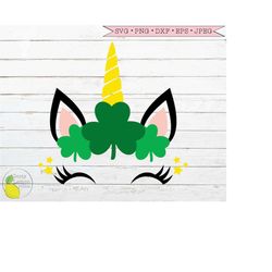 st patricks day svg, unicorn irish shamrock svg lucky unicorn face kids unicorn svg files for cricut downloads silhouett