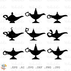 magic lamp svg, magic lamp silhouette, magic lamp cricut, magic lamp stencil templates dxf, magic lamp clipart png