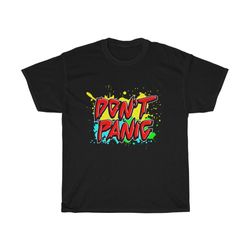 don't panic t-shirt, up to 5xl, the hitchhiker's guide to the galaxy