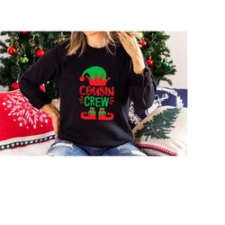 cousin crew elf shirts, santa hat, snow snowy, family matching christmas elf shirt, sassy elf christmas matching shirt,