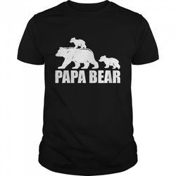 papa bear two cubs daddy bear twin papa 2 shirt