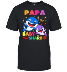 papa of the baby shark birthday papa shark shirt