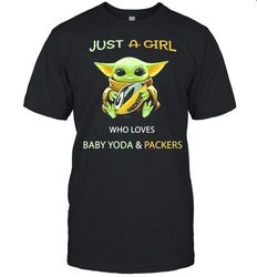 just a girl who loves baby yoda and packers 2021 shirt